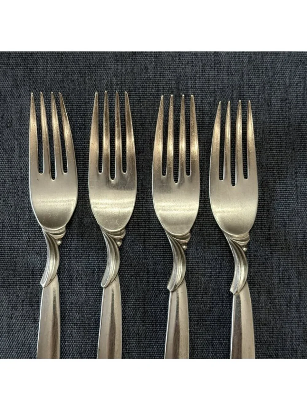 4 International Silver 1847 Rogers Bros FLAIR Silverplate Dinner Forks 1956